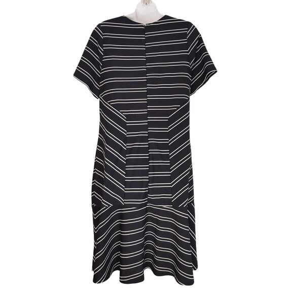 Hutch Stripe Eleanor Dress Crewneck Short Sleeve Black White Womens Plus Size 1X - Picture 4 of 11